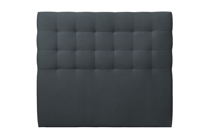 Tête de lit 140 cm Capitonnée - Tissu Velours Gris Anthracite