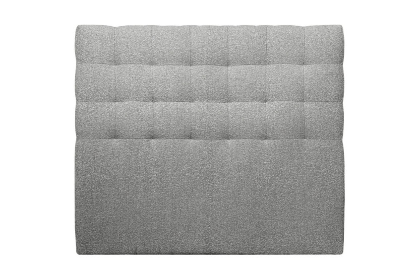 Tête de lit 140 cm Capitonnée - Tissu Bouclette Gris