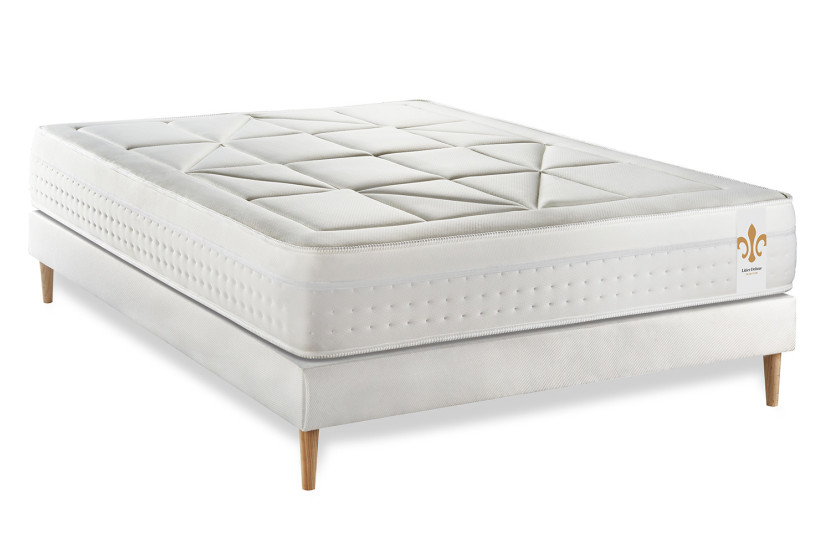 Ensemble Matelas Sommier 140x200 cm - Sommier Blanc (déjà monté) - Vingt-Huit