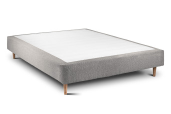 Sommier Tapissier 135x190 cm - Bouclette - Gris