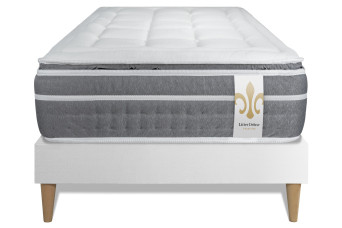 Ensemble Matelas Sommier 90x190 cm - Sommier Blanc (déjà monté) - Trente PLUS