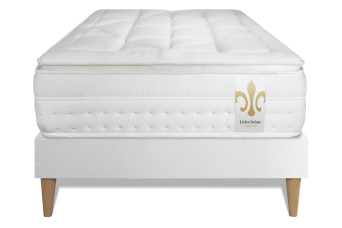 Ensemble Matelas Sommier 90x190 cm - Sommier Blanc (en kit) - Vingt-Huit PLUS