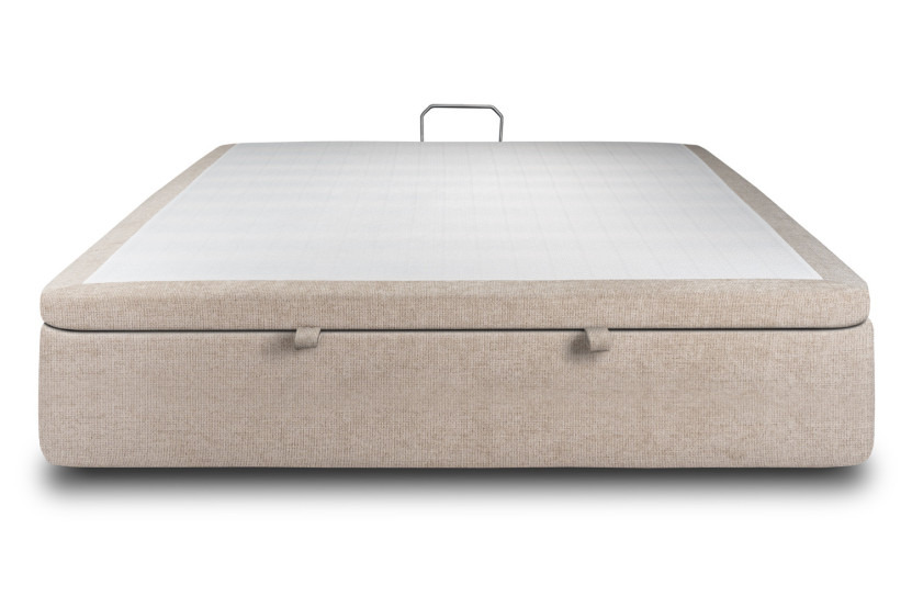 Sommier Coffre 140x200 cm - Toile nattée  - Beige brun