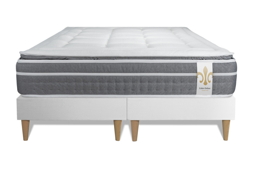 Ensemble Matelas Sommier 160x200 cm - 2 Sommiers Blanc - Trente PLUS