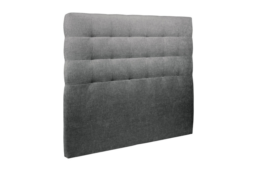 Tête de lit 200 cm Capitonnée - Tissu Toile Natté Gris Anthracite