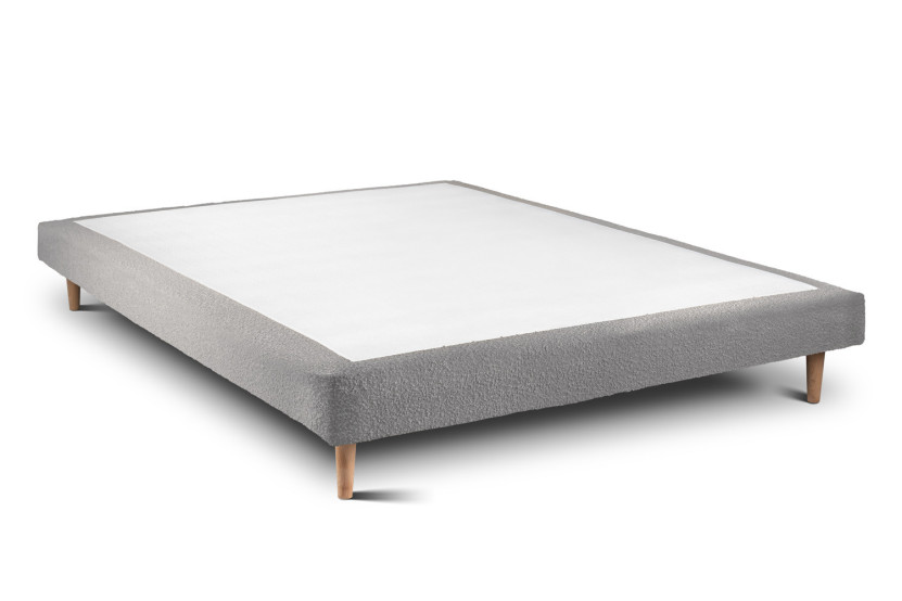Sommier Tapissier 150x190 cm - Bouclette - Gris