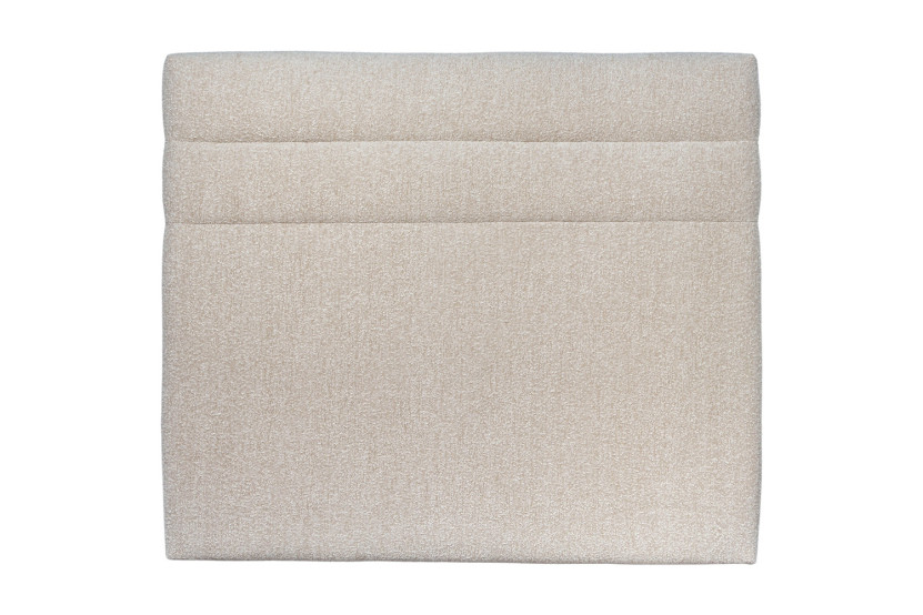 Tête de lit 140 cm Lignes - Tissu Bouclette Beige Clair