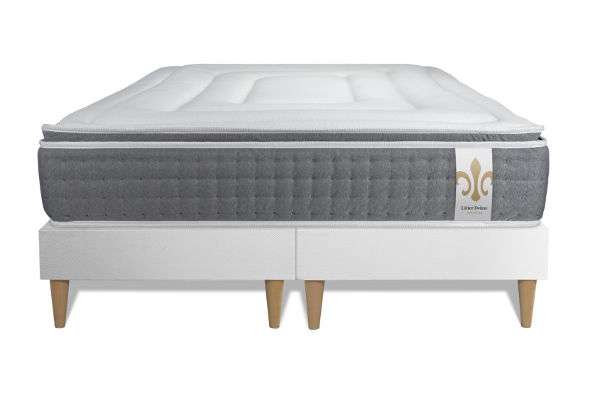 Ensemble Matelas Sommier 160x200 cm - 2 Sommiers Blanc - Vingt-Six PLUS