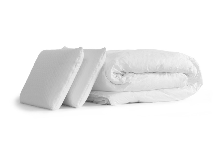 Pack lit complet 160x200 cm - Matelas + 2 Sommiers Blancs + 2 oreillers + Couette - Vingt-Quatre