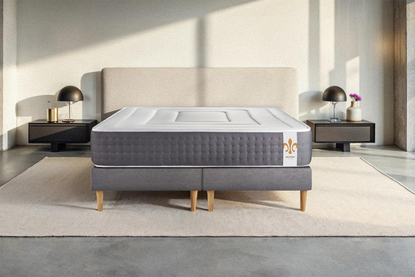 Ensemble Matelas Sommier 180x200 cm - 2 Sommiers Gris - Vingt-Six