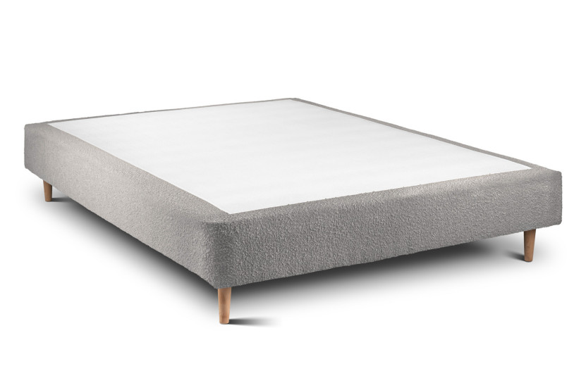 Sommier Tapissier 150x200 cm - Bouclette - Gris