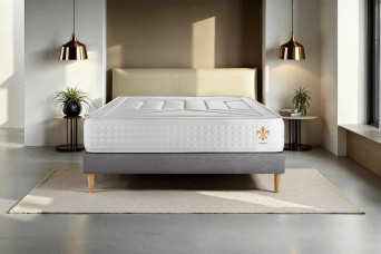 Ensemble Matelas Sommier 140x200 cm - Sommier Gris (déjà monté) - Vingt-Quatre