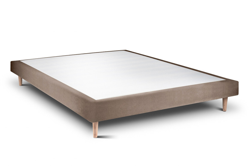 Sommier Tapissier 140x200 cm - Velours - Taupe