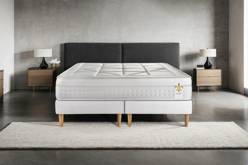 Ensemble Matelas Sommier 160x200 cm - 2 Sommiers Blanc - Vingt-Huit