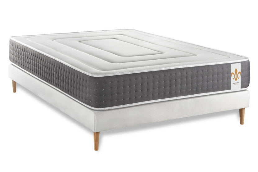 Ensemble Matelas Sommier 160x200 cm - Sommier Blanc (en kit) - Vingt-Six