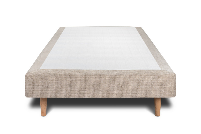 Sommier Tapissier 100x200 cm - Toile nattée  - Beige brun