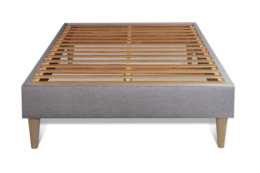 Ensemble Matelas Sommier 90x200 cm - Sommier Gris (en kit) - Trente