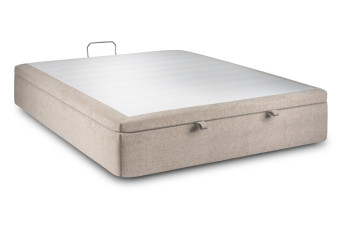 Sommier Coffre 180x200 cm - Toile nattée  - Beige brun