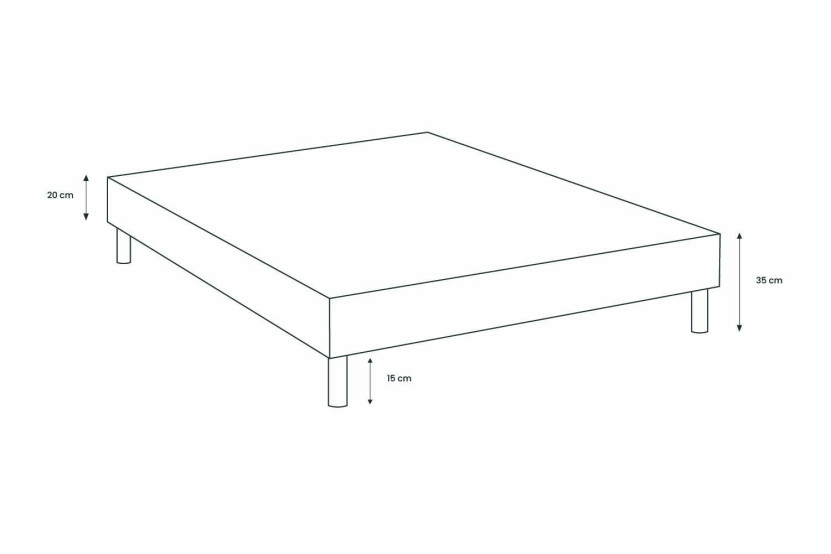 Sommier Tapissier 150x200 cm - Velours - Gris anthracite