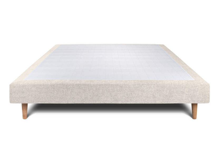 Sommier Tapissier 160x200 cm - Toile nattée  - Beige clair