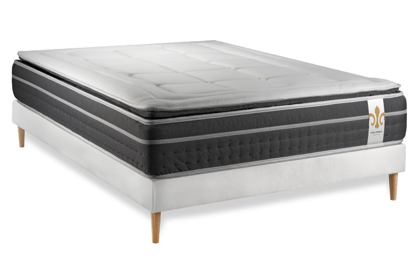Ensemble Matelas Sommier 140x190 cm - Sommier Blanc (en kit) - Trente PLUS