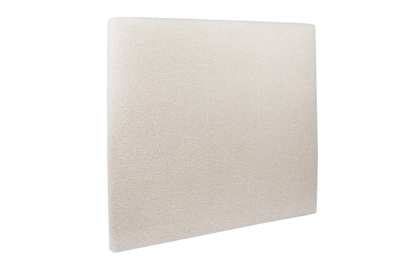 Tête de lit 135 cm Tapissée - Tissu Bouclette Beige Clair