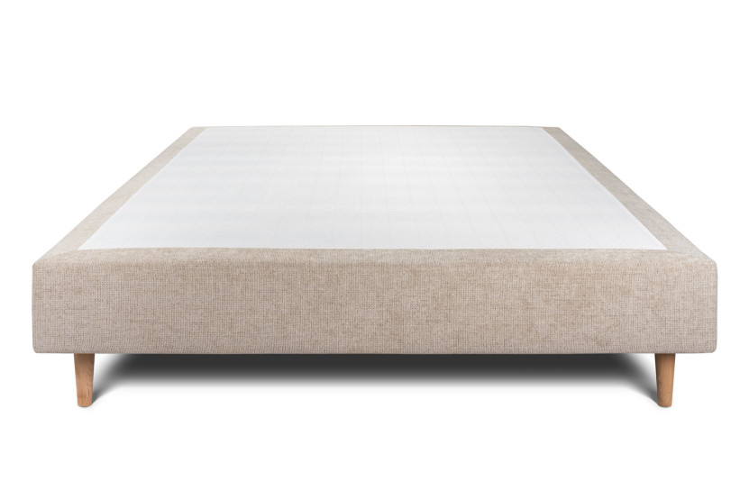 Sommier Tapissier 150x190 cm - Toile nattée  - Beige brun