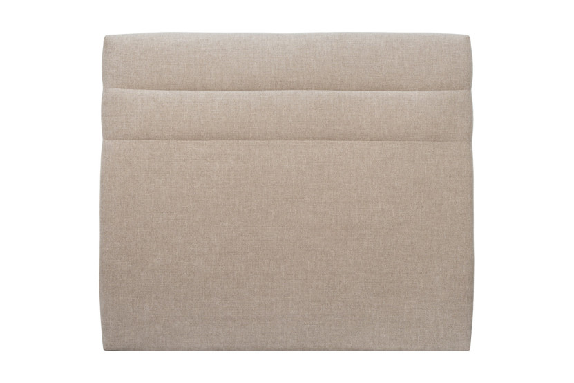 Tête de lit 150 cm Lignes - Tissu Toile Natté Beige Brun