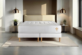 Ensemble Matelas Sommier 200x200 cm - 2 Sommiers Blanc - Vingt-Quatre