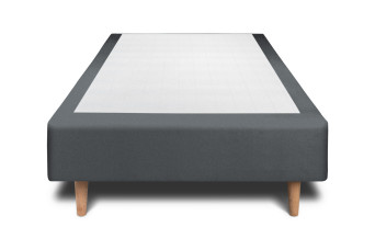 Sommier Tapissier 100x200 cm - Velours - Gris anthracite