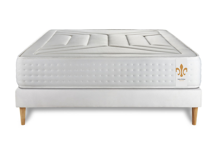 Ensemble Matelas Sommier 160x200 cm - Sommier Blanc (en kit) - Vingt-Quatre
