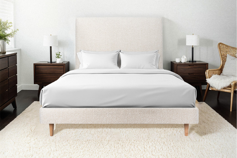 Sommier Tapissier 140x190 cm - Bouclette - Beige clair