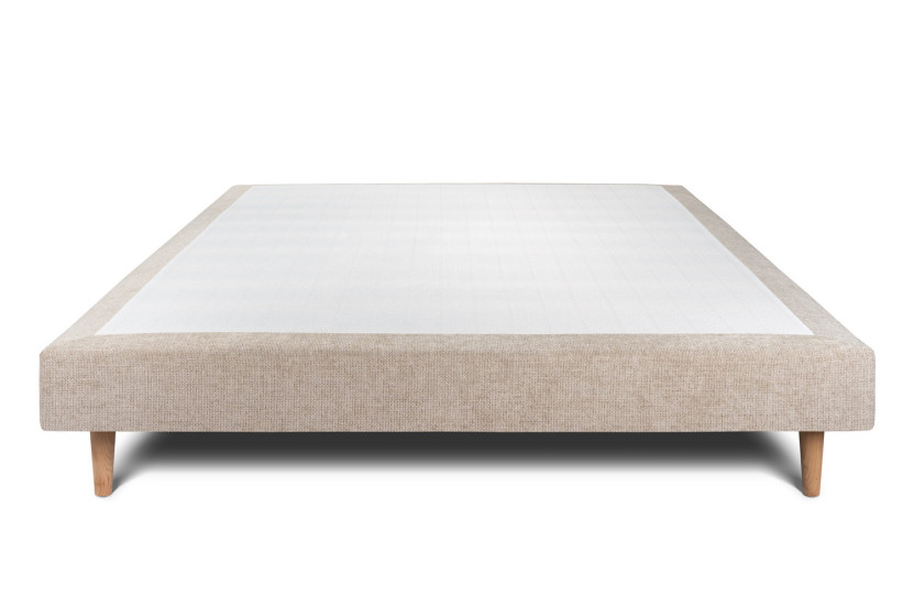 Sommier Tapissier 140x190 cm - Toile nattée  - Beige brun
