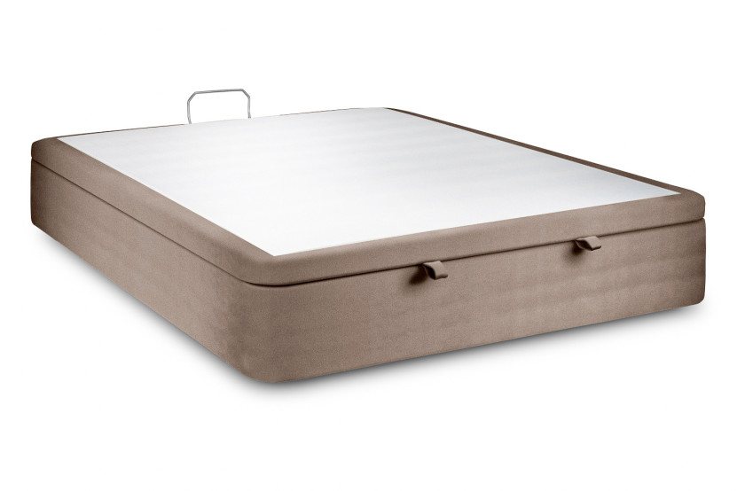 Sommier Coffre 200x200 cm - Velours - Taupe