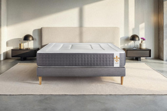 Ensemble Matelas Sommier 180x200 cm - Sommier Gris (en kit) - Vingt-Six