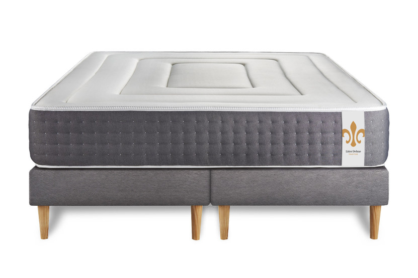 Ensemble Matelas Sommier 180x200 cm - 2 Sommiers Gris - Vingt-Six