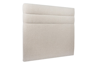 Tête de lit 160 cm Lignes - Tissu Bouclette Beige Clair