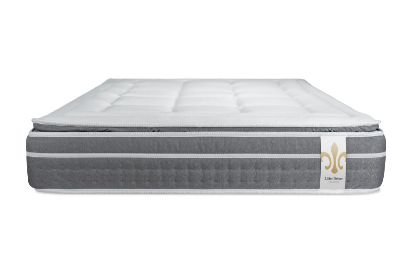 Pack lit complet 160x200 cm - Matelas + Sommier Blanc + 2 oreillers + Couette - Trente PLUS