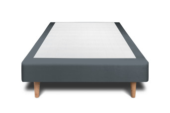 Sommier Tapissier 90x200 cm - Velours - Gris anthracite
