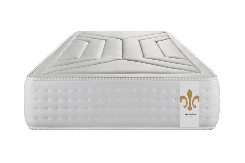 Ensemble Matelas Sommier 90x190 cm - Sommier Blanc (déjà monté) - Vingt-Quatre