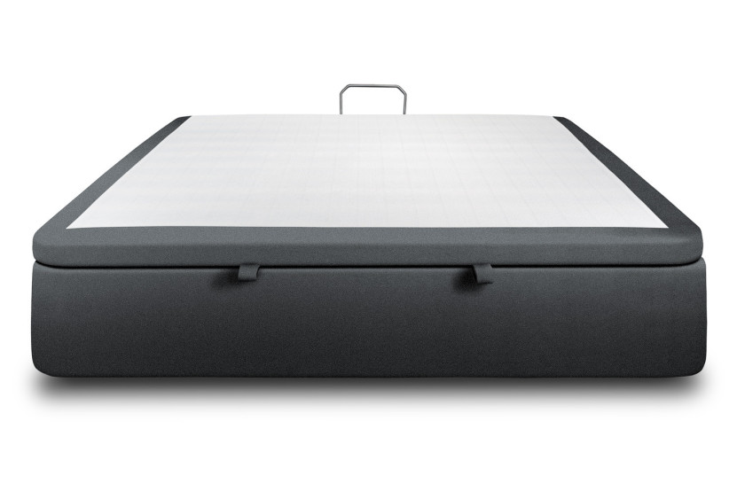 Sommier Coffre 180x200 cm - Velours - Gris anthracite