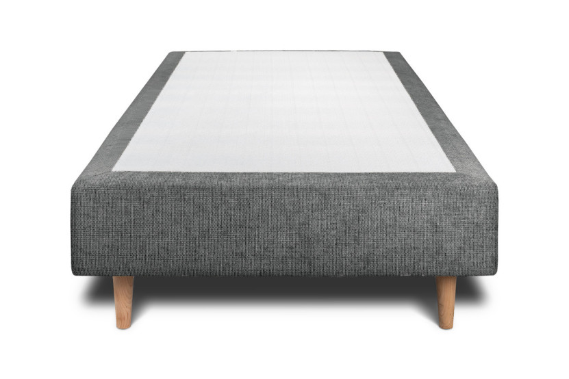 Sommier Tapissier 90x190 cm - Toile nattée  - Gris anthracite