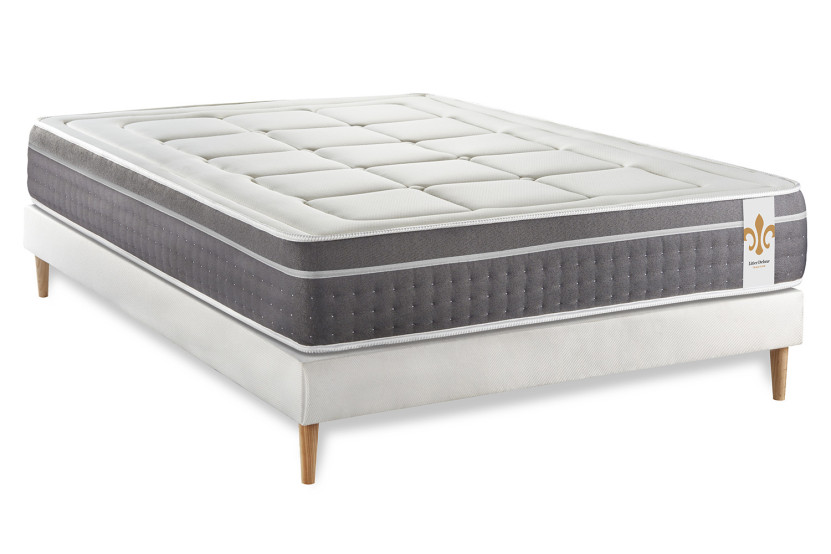 Ensemble Matelas Sommier 140x200 cm - Sommier Blanc (en kit) - Trente