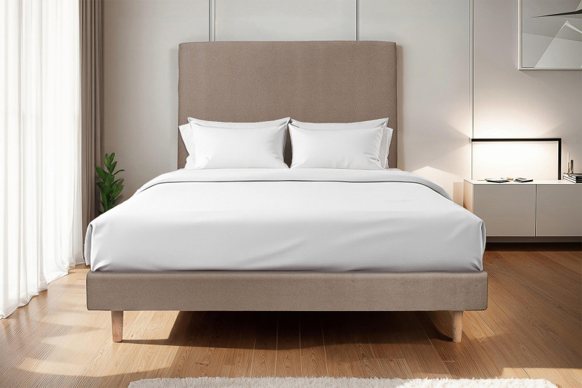 Sommier Tapissier 150x200 cm - Velours - Taupe