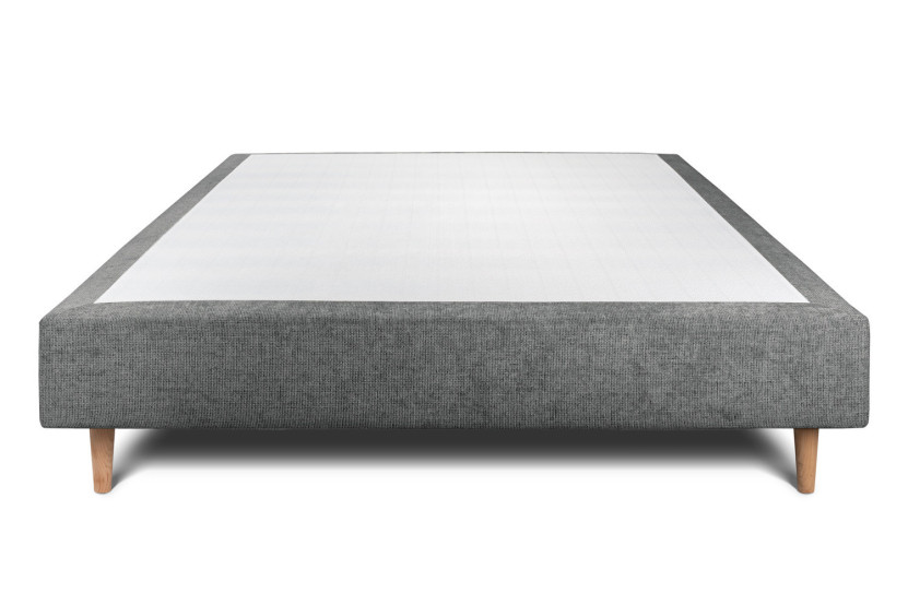 Sommier Tapissier 140x200 cm - Toile nattée  - Gris anthracite