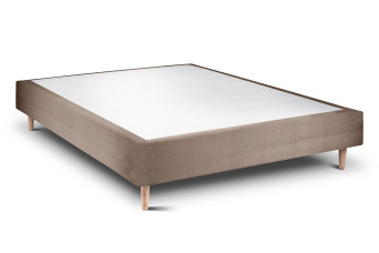 Sommier Tapissier 150x190 cm - Velours - Taupe