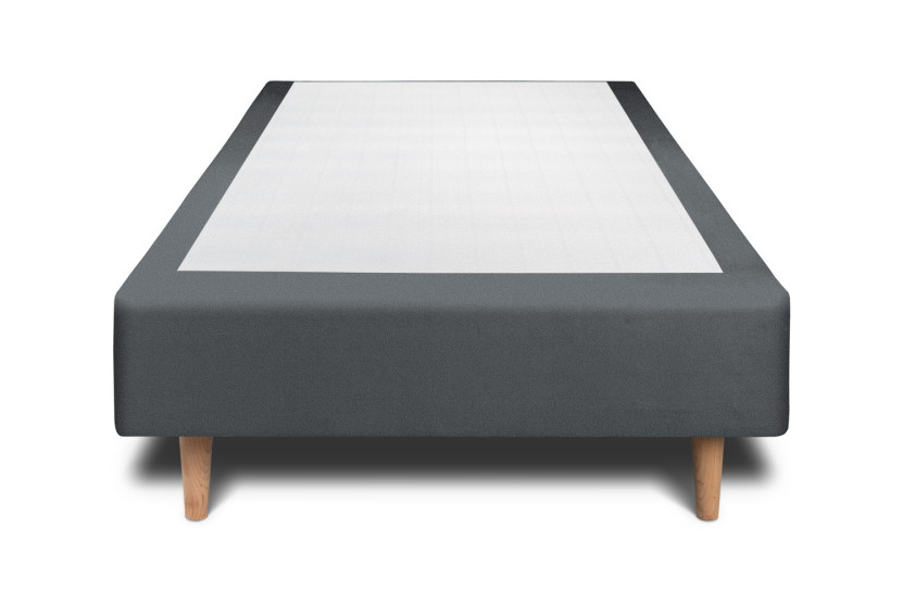 Sommier Tapissier 80x200 cm - Velours - Gris anthracite