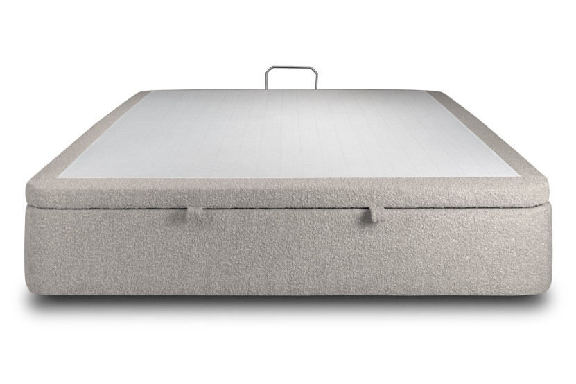 Sommier Coffre 140x190 cm - Bouclette - Gris