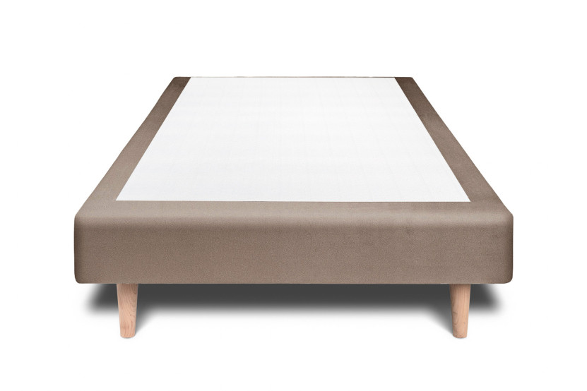 Sommier Tapissier 100x200 cm - Velours - Taupe