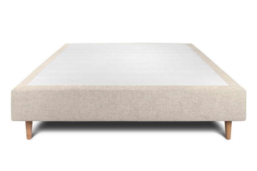 Sommier Tapissier 160x200 cm - Toile nattée  - Beige clair
